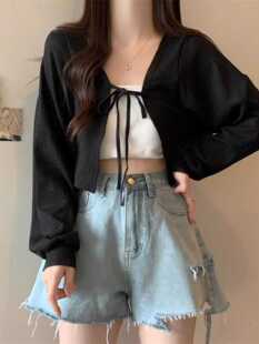 大码胖MM防晒衬衣衫小披肩女夏季外搭坎肩罩衫薄款显瘦短款小开衫