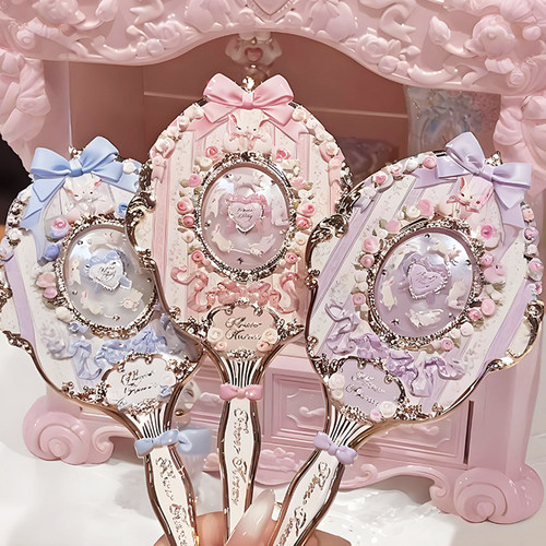 【新品】花知晓手持镜子邦尼花园兔mini挂件化妆镜便携女随身正品