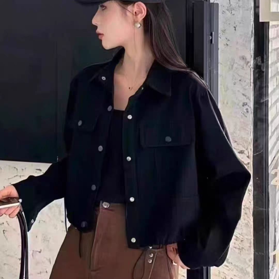 短款衬衫外套女春秋2025新款宽松夹克外衣小个子韩版休闲女士上衣