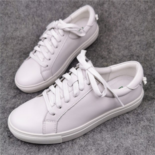 新款 潮流小白鞋 真皮平底板鞋 女鞋 女牛皮透气百搭减龄韩版 2020春季
