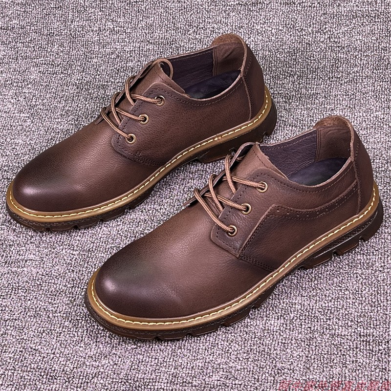 头层牛皮复古英伦男鞋大头皮鞋