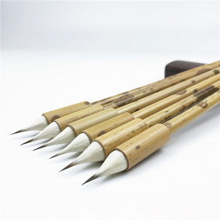 厂家直销 批发价 湘妃竹杆 鸡距笔 抄经中小楷书写利器 免费刻字