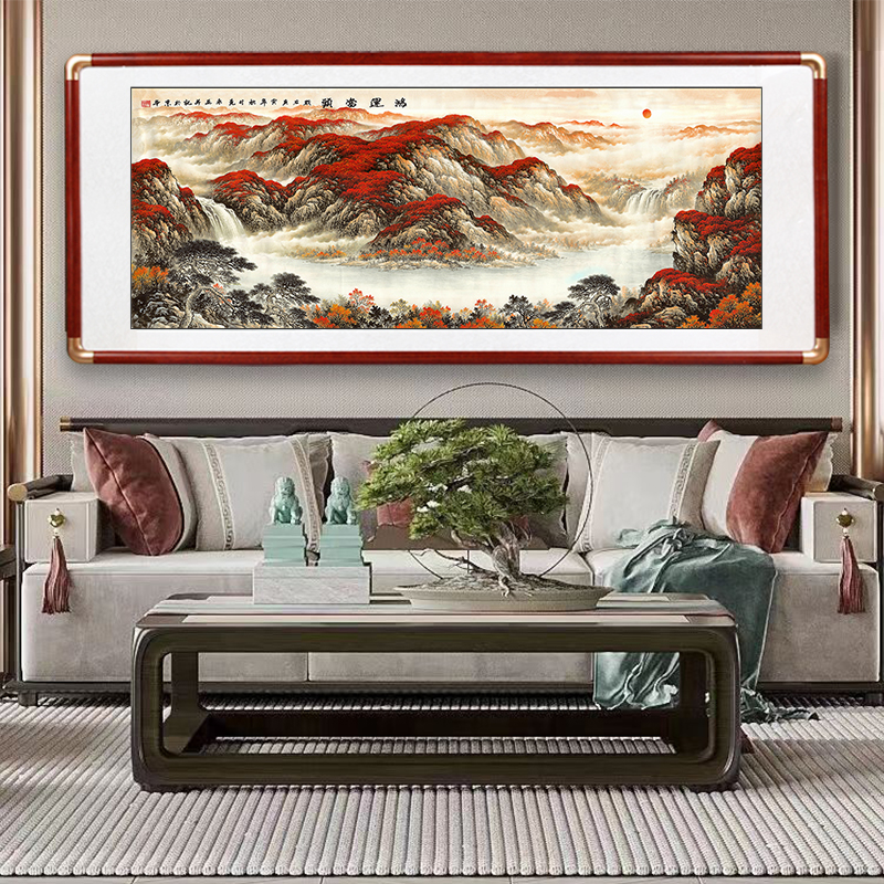 聚宝盆山水画客厅挂画