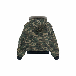 False Perception 浣熊皮草铁十字拉链夹克外套 男女同款 迷彩色