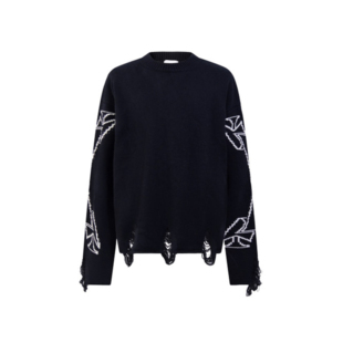 ASKYURSELF 卷轴破坏圆领毛衣