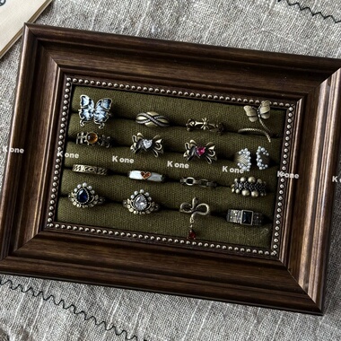 K one复古做旧戒指女小众设计感高级轻奢食指戒开口可调节指环