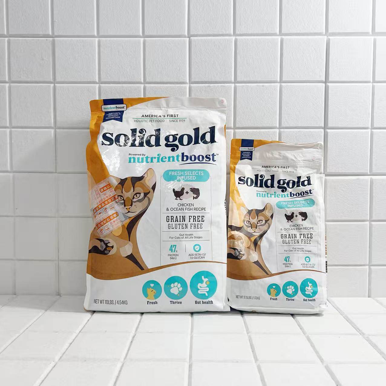 素力高 高鲜肉免疫双拼鸡肉海洋鱼成猫幼猫猫粮3.75磅1.7kg4.54kg