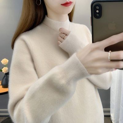 水貂绒毛衣女2024年秋冬新款