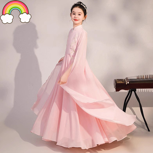 高端女童古筝服中国风儿童弹古筝演出服中大童艺考民乐演奏表演服