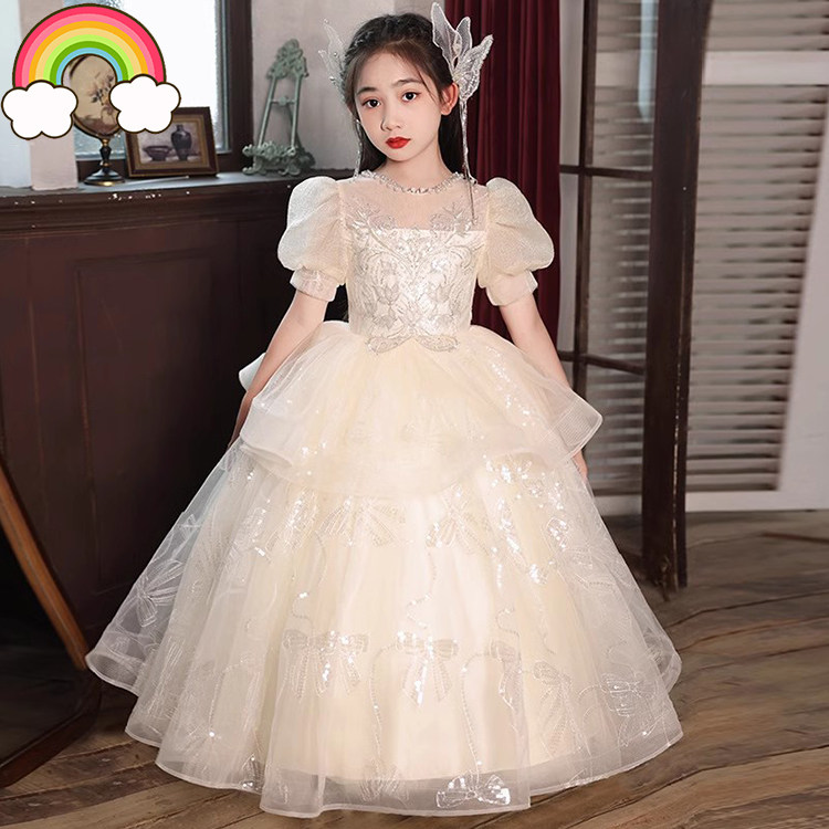 高端儿童礼服轻奢小众生日公主裙大童原创演讲主持人女童唱歌比赛