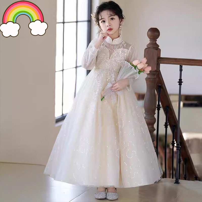 高端儿童轻奢小众生日公主裙新款洋气女童钢琴演奏原创演出礼服夏