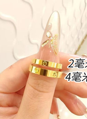 素圈钻纹戒指光面仿真闭口硬金戒子男女情侣对戒指环结婚三金首饰