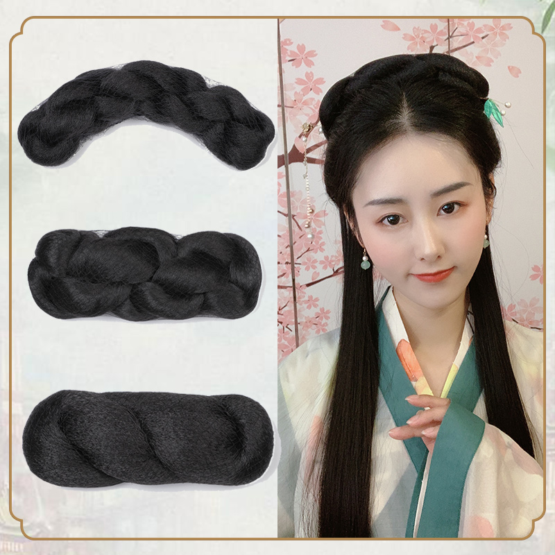 古装造型汉服假发8字麻花发包影楼化妆影视演出盘发纯发丝发髻