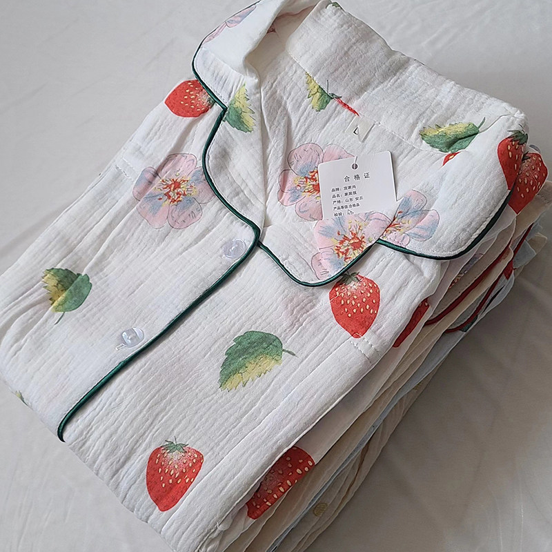 清仓断码月子服纯棉绉布纱布长袖孕妇哺乳睡衣短袖家居服薄款套装