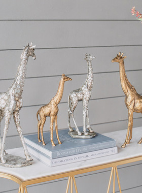 树脂长颈鹿摆件欧式桌面