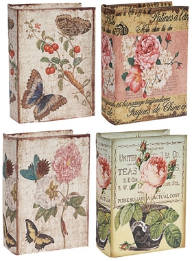 桌面书架装饰书盒实木收纳美式