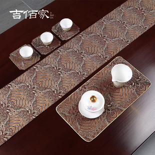 杯垫棉麻 茶铺小茶席云锦麻布桌旗禅意茶桌垫干泡布艺茶具垫子日式