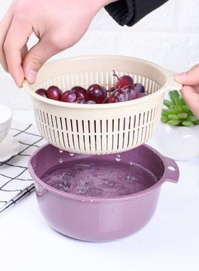 双层塑料沥水篮洗菜盆厨