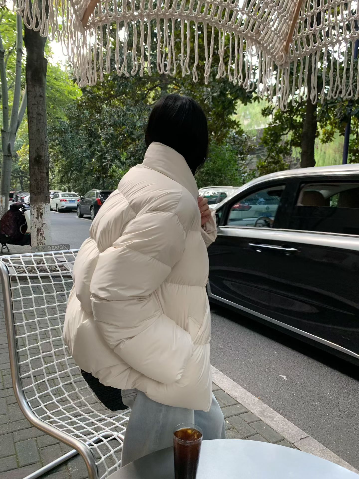 白色韩版泡芙2025新款面包立领拉链百搭宽松加厚90白鸭羽绒服女潮