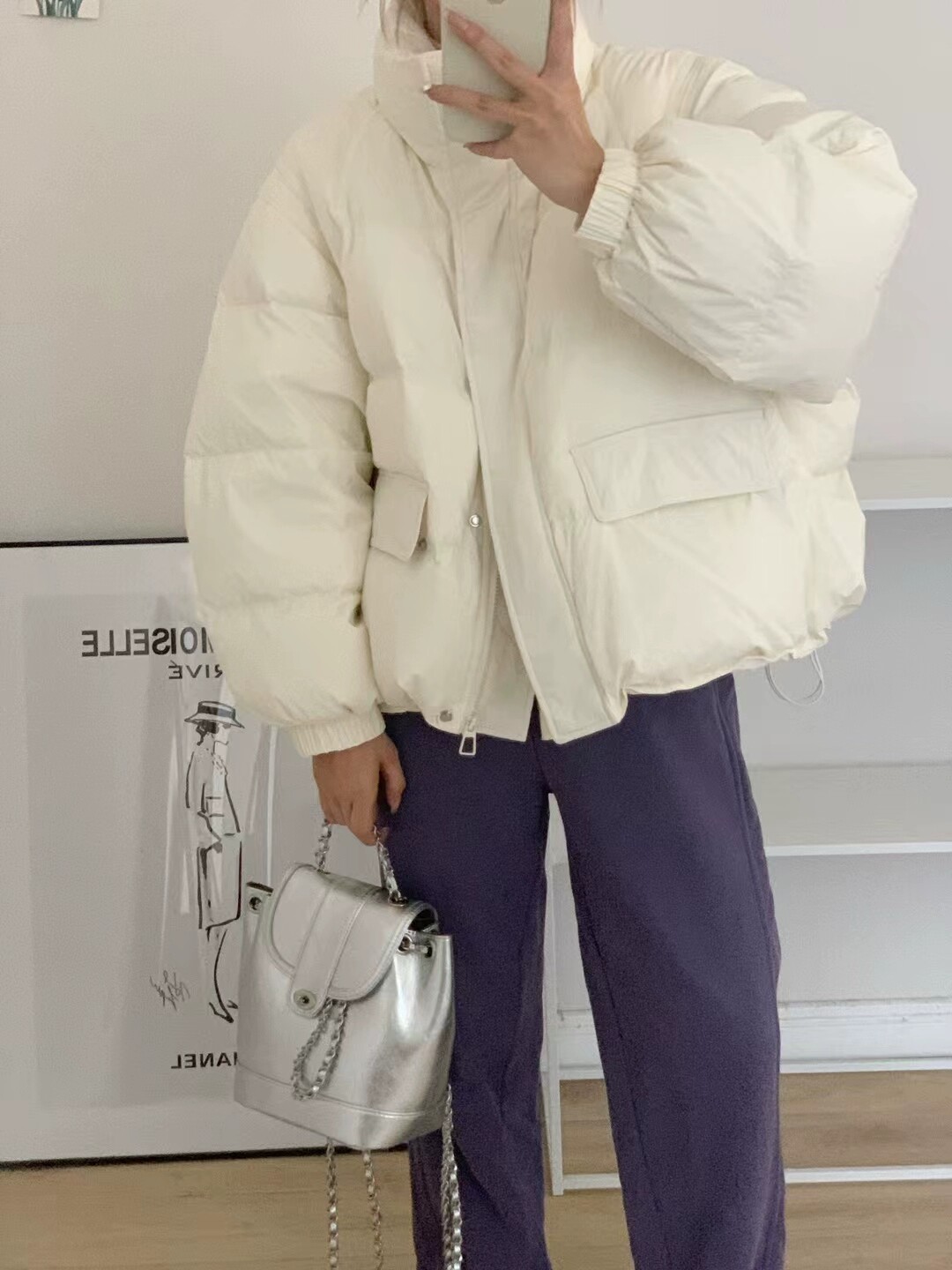 羽绒服白色白鸭绒时尚新款韩版洋羽绒服