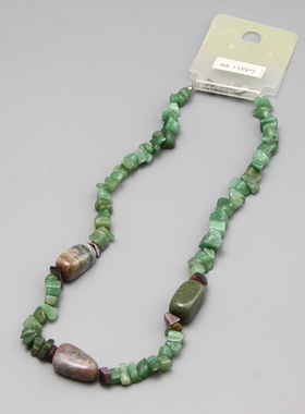 L复古vintage绿石头民族手工项链孤品