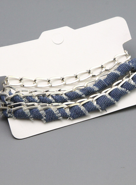 K外贸尾货牛仔多层时尚造型手镯孤品