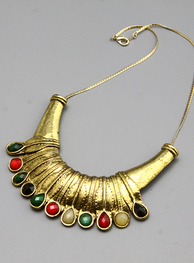 K复古vintage宫廷宝石夸张中古项链孤品