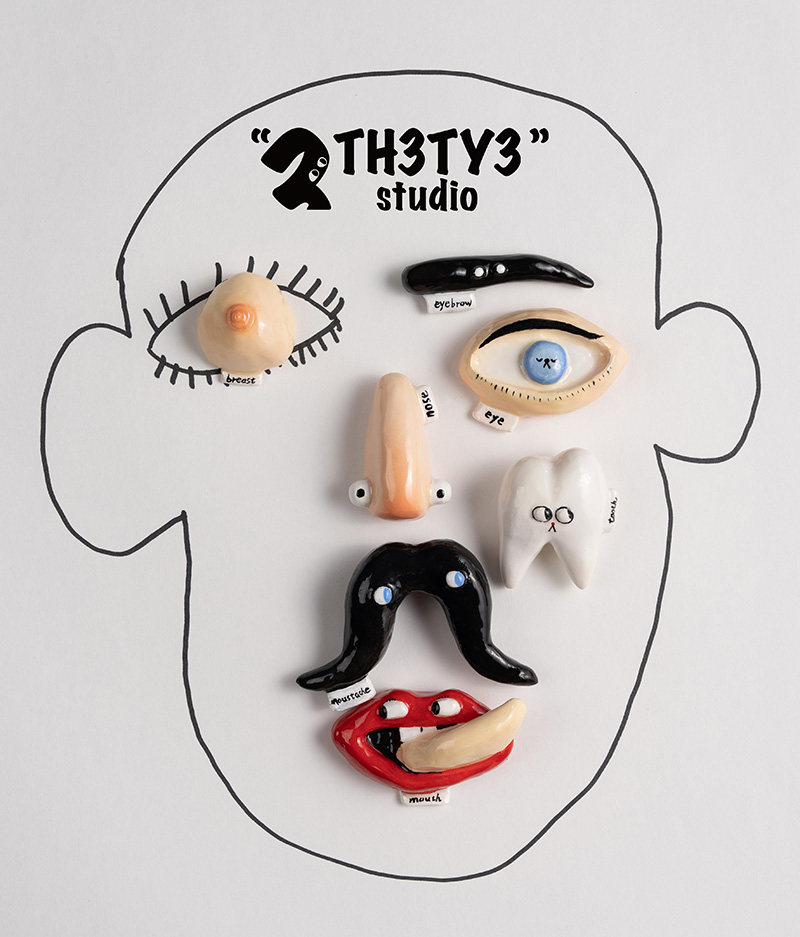 搞怪创意趣味五官器官手工订制 冰箱贴 胸针