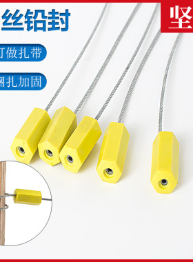 铅封钢丝一次性六角抽紧钢丝铅封集装箱封条扎带货车物流化工水表