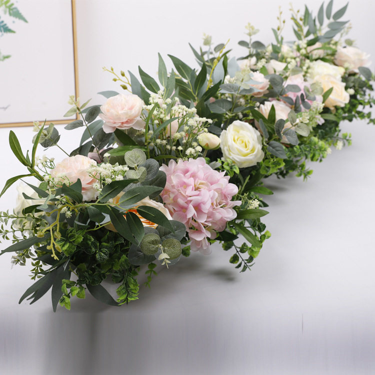 高端婚礼路引花排婚庆绢花花艺道具地排摆件森系中式装饰排花162