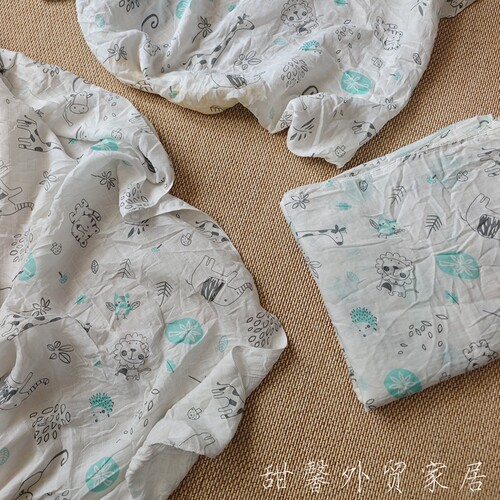 纯棉四层卡通毯子透气款空调毯