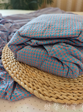 ~渠道货 手慢无~纯棉纱色织床笠 180x200+28双人加厚日式简约床罩