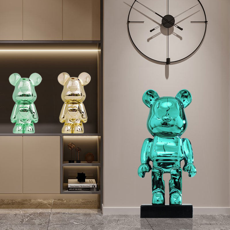 轻奢卡通kaws暴力熊落地雕塑装饰
