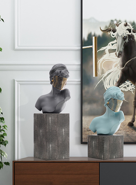 轻奢风抽象售楼处样板人物雕塑