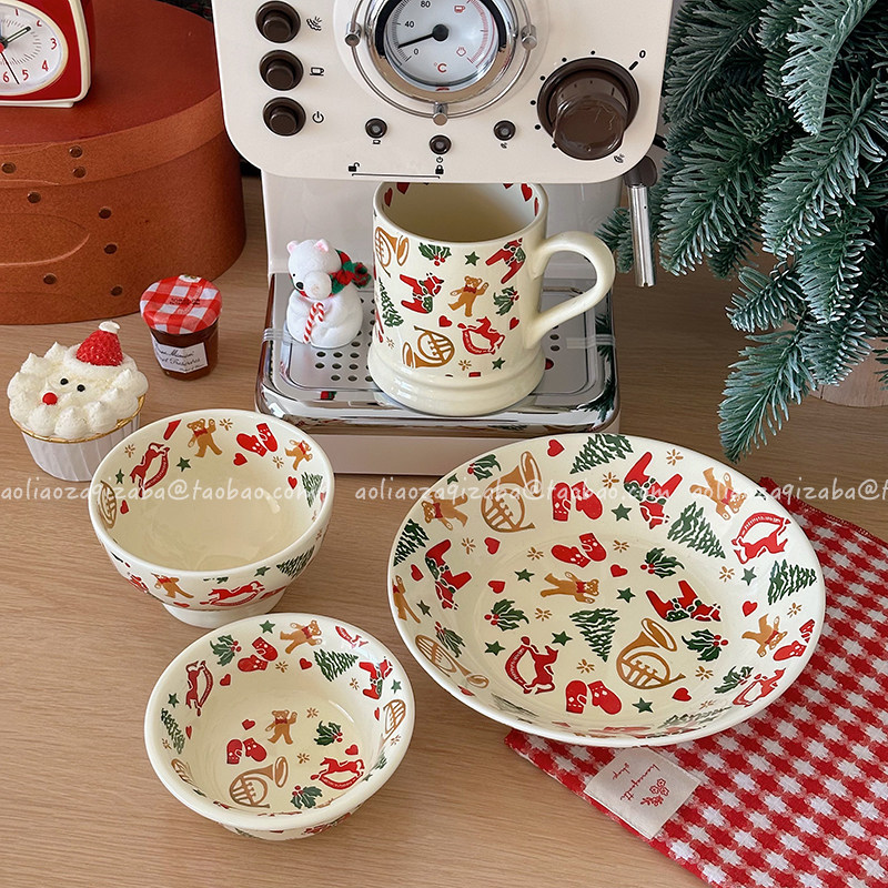 圣诞节礼物餐具高颜值仪式感家用一人食套装陶瓷面碗米饭碗马克杯,餐饮具,碗,淘宝优惠券,粉丝福利购,淘宝优惠卷