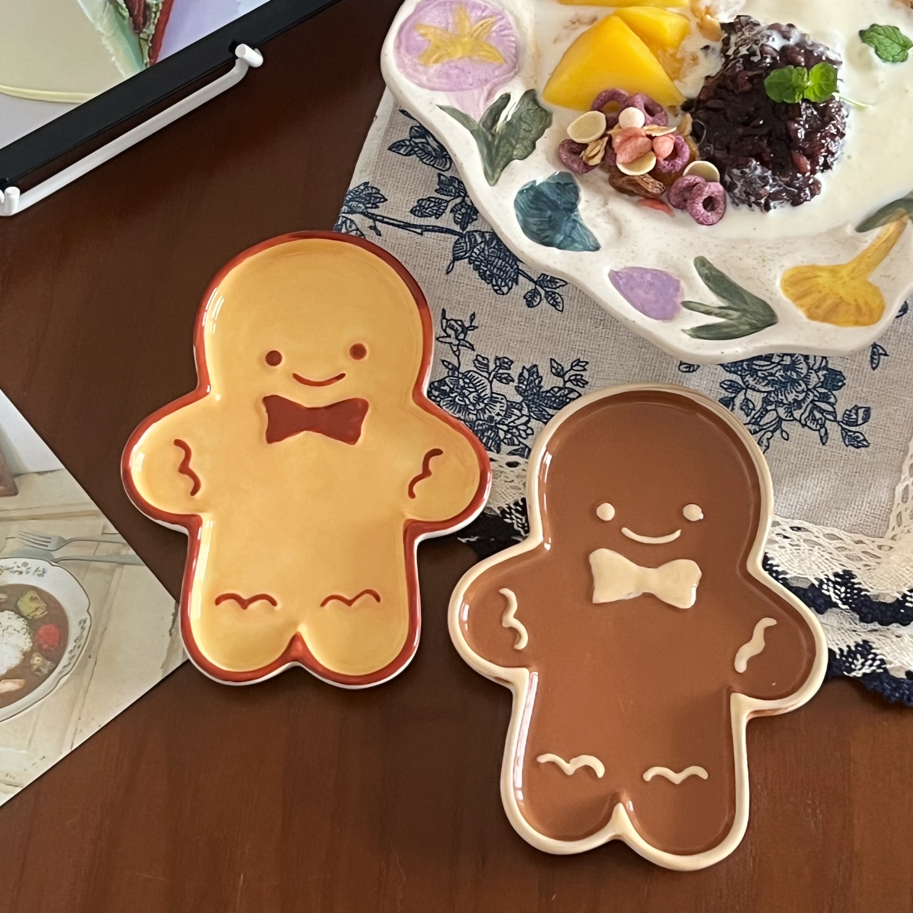 可爱卡通姜饼人陶瓷沙拉小碗