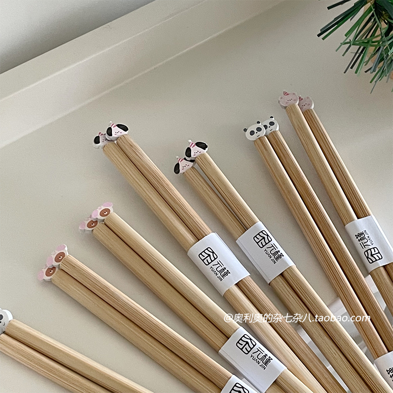 可爱立体动物小狗筷子餐具竹木筷