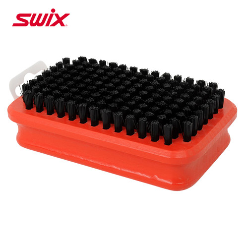 SWIX滑雪板矩形椭圆硬质黑色尼龙刷粉末蜡单双板上蜡刷