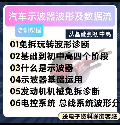 汽车波形诊断免拆培训视频示波器使用教程波形分析数据流资料