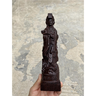 越南沉香木海神妈祖摆件实木雕刻天上圣母娘娘家居玄关装饰工艺品