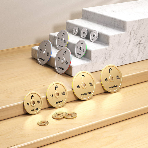 HEAD海德杠铃片大孔实心片举重深蹲硬拉臀推男士女士健身家用套装