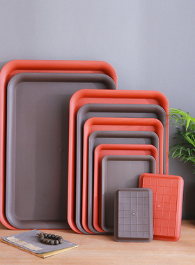 花盆底座托盘磨砂树脂加厚塑料长方形盆托接水盘防水垫pp材质包邮