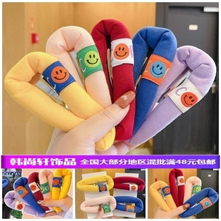 白露同款可爱笑脸表情发夹泡泡海绵彩色发饰BB夹少女卡通造型发卡