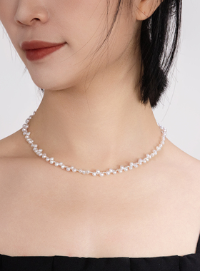 SHURUI 2026春夏新款天然淡水巴洛克AK极强光珍珠项链锁骨链