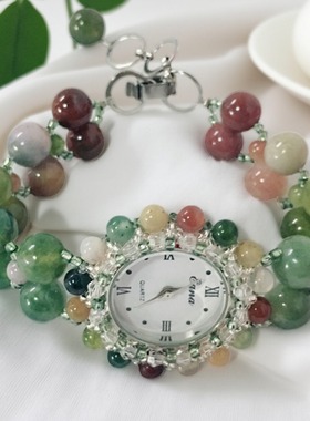 台湾eana品牌手表轻奢定制七彩玉手链表女朋友生日礼物情人节礼品