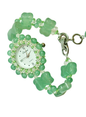 祈福平安绿水鬼东陵玉手表天然玉石水晶手链表创意实用生日礼物女