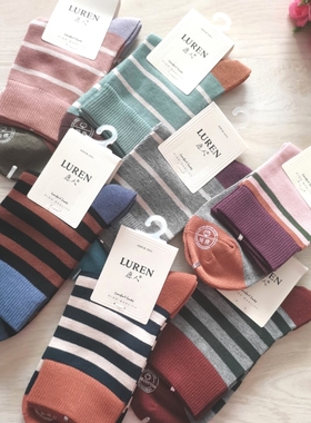 鹿人高棉女袜95%全棉  秋冬新款3129  舒适保暖 四双包邮