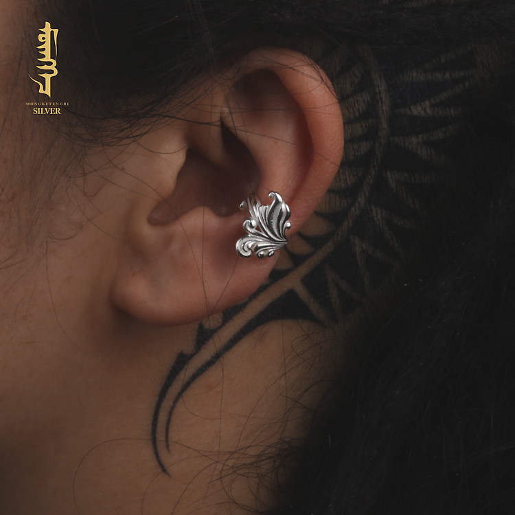 蒙客足银耳骨夹无耳洞吉祥卷草纹潮男女嘻哈酷帅个性花藤银耳饰,饰品/流行首饰/时尚饰品新,耳夹,淘宝优惠券,粉丝福利购,淘宝优惠卷