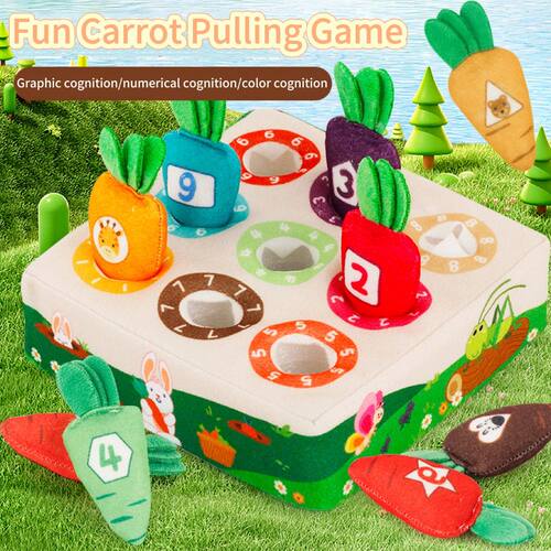 Baby Cotton Radishes Montessori Toy Color digits shape and A
