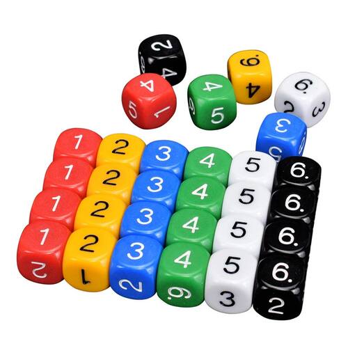 10PCS 16MM Game Dice Numbered 1-6 Math Manipulative Cubes Le